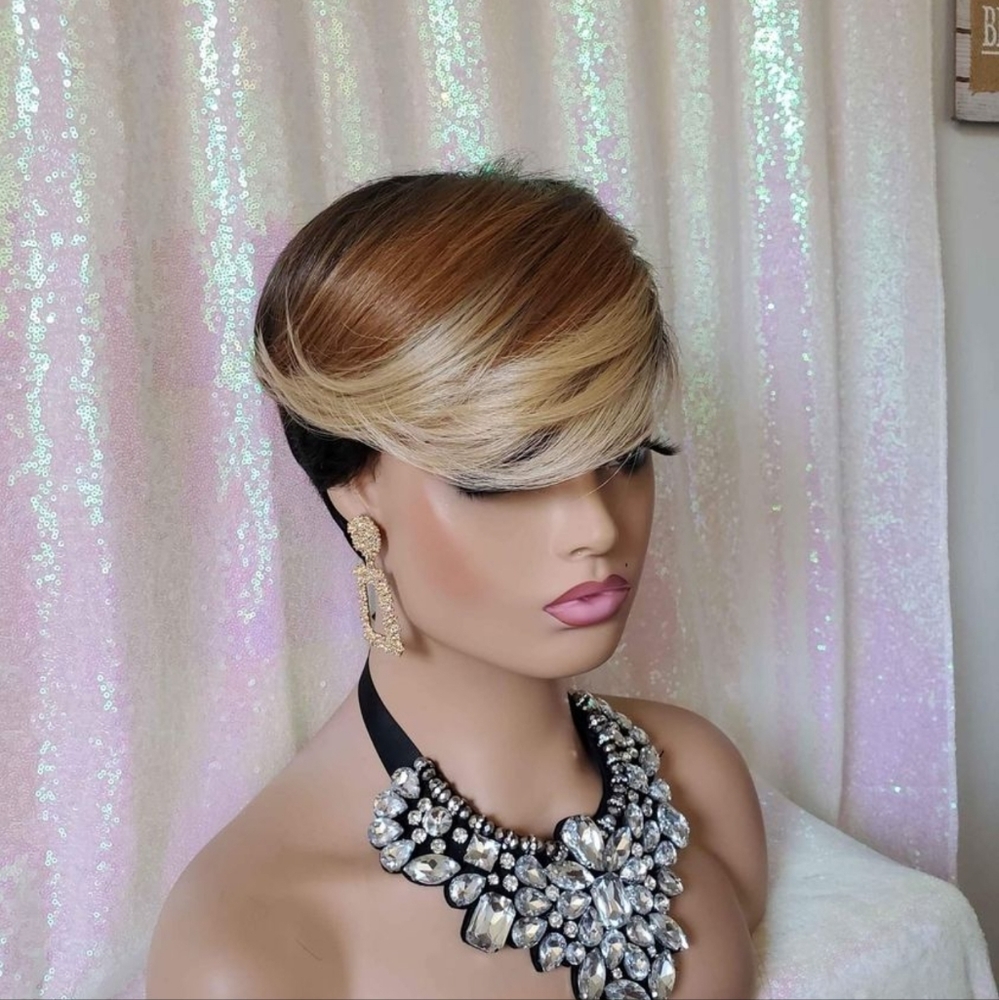 Human hair stylemix pixie cut wig - Picture 2 of 5